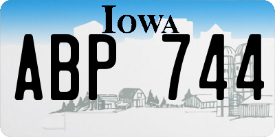 IA license plate ABP744
