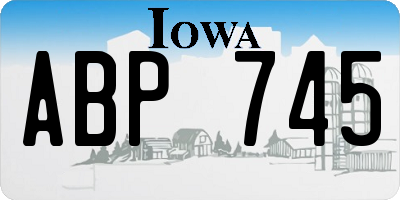 IA license plate ABP745