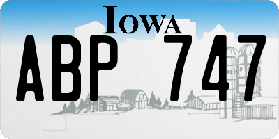 IA license plate ABP747