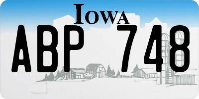 IA license plate ABP748