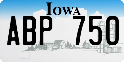 IA license plate ABP750