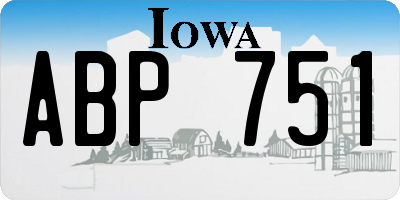 IA license plate ABP751