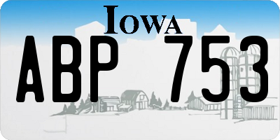 IA license plate ABP753