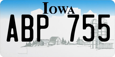 IA license plate ABP755