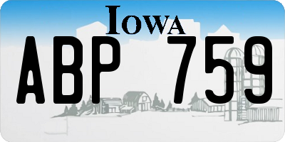 IA license plate ABP759