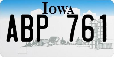 IA license plate ABP761