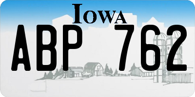 IA license plate ABP762