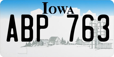 IA license plate ABP763
