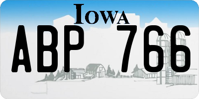 IA license plate ABP766