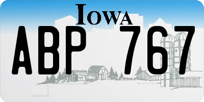 IA license plate ABP767