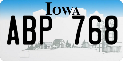 IA license plate ABP768