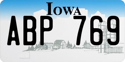 IA license plate ABP769