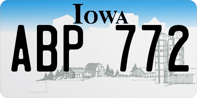 IA license plate ABP772