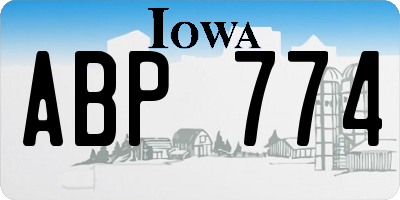 IA license plate ABP774