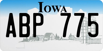 IA license plate ABP775