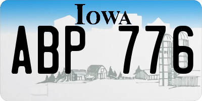 IA license plate ABP776