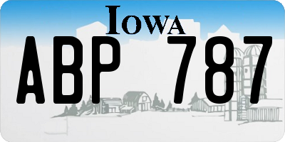 IA license plate ABP787