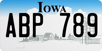 IA license plate ABP789