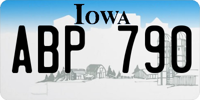 IA license plate ABP790