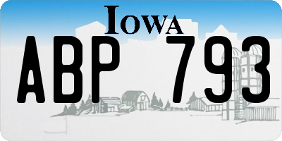IA license plate ABP793