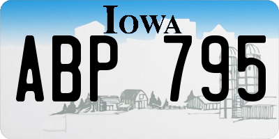 IA license plate ABP795
