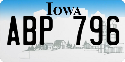 IA license plate ABP796