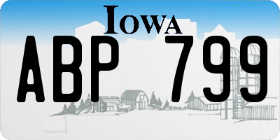 IA license plate ABP799