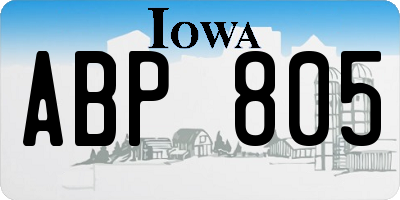 IA license plate ABP805