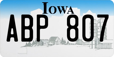 IA license plate ABP807