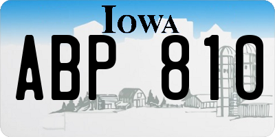 IA license plate ABP810