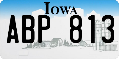 IA license plate ABP813