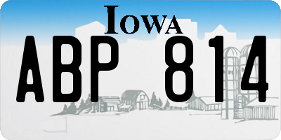 IA license plate ABP814
