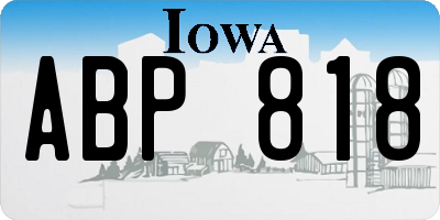 IA license plate ABP818