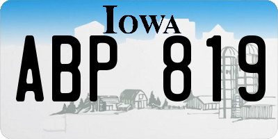 IA license plate ABP819