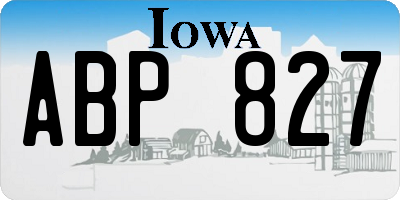 IA license plate ABP827