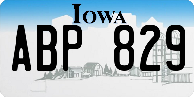 IA license plate ABP829