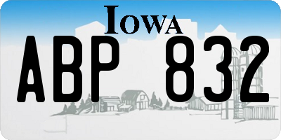 IA license plate ABP832