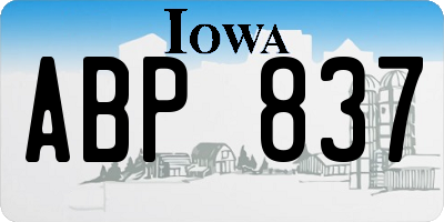IA license plate ABP837