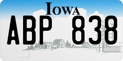 IA license plate ABP838