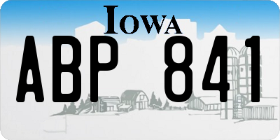IA license plate ABP841
