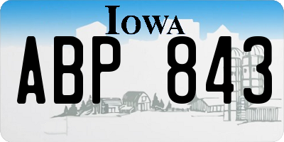 IA license plate ABP843