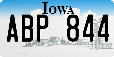 IA license plate ABP844