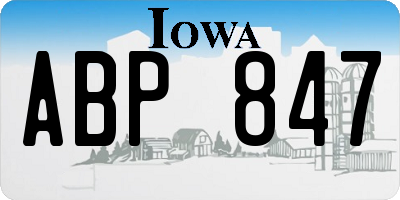 IA license plate ABP847