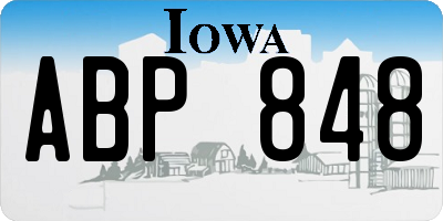 IA license plate ABP848