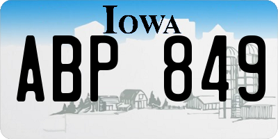 IA license plate ABP849