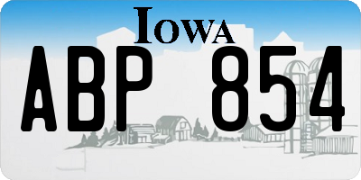 IA license plate ABP854