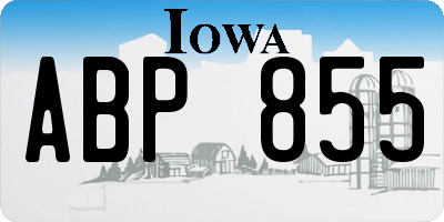 IA license plate ABP855