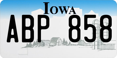 IA license plate ABP858