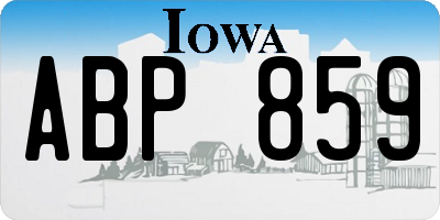 IA license plate ABP859