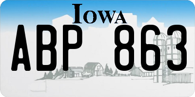 IA license plate ABP863